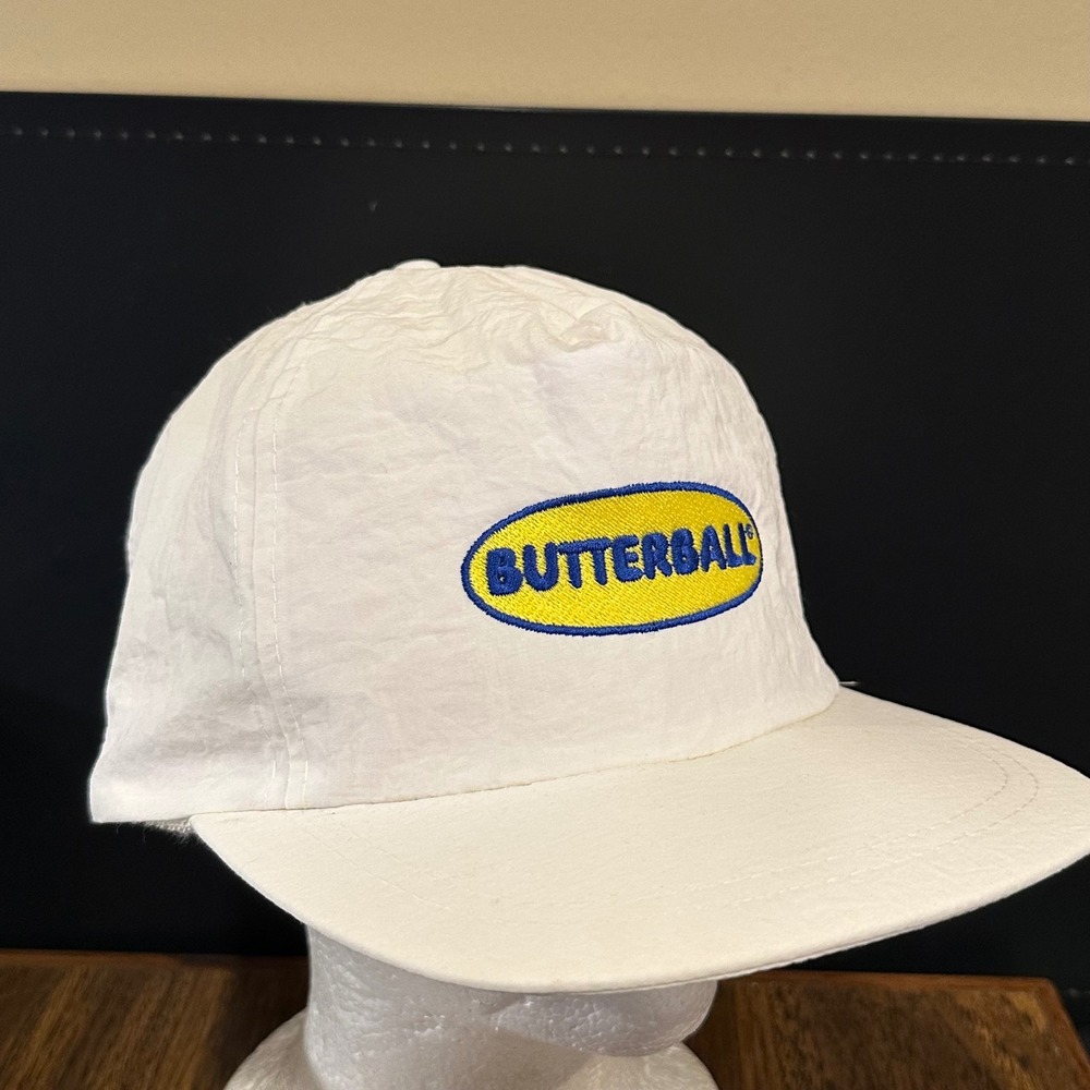Vintage Butterball Turkey Snapback Hat White Embroidered Logo Corporate Cap